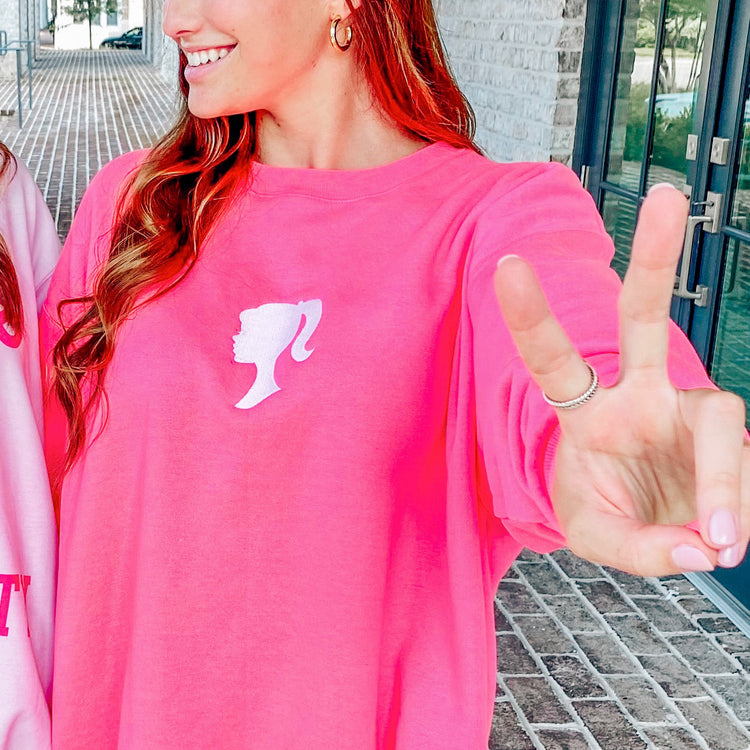90's Doll Silhouette Embroidered Logo Crewneck Sweatshirt
