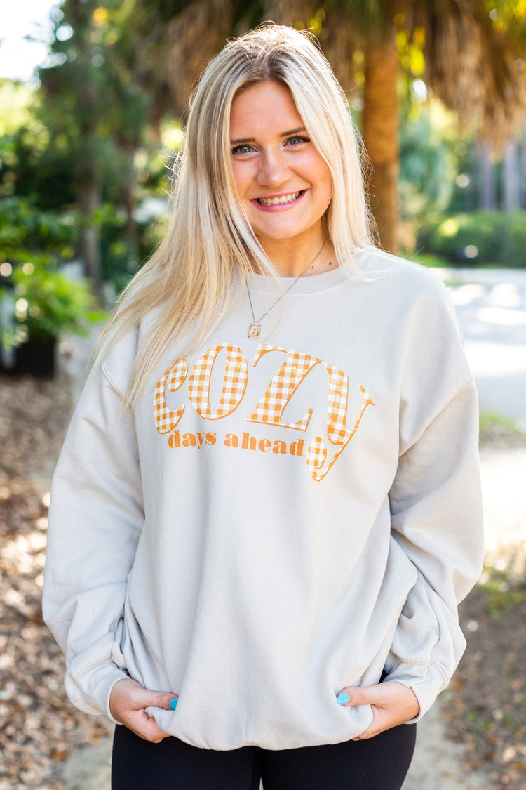Fall Season 'Cozy Days Ahead' Crewneck Sweatshirt