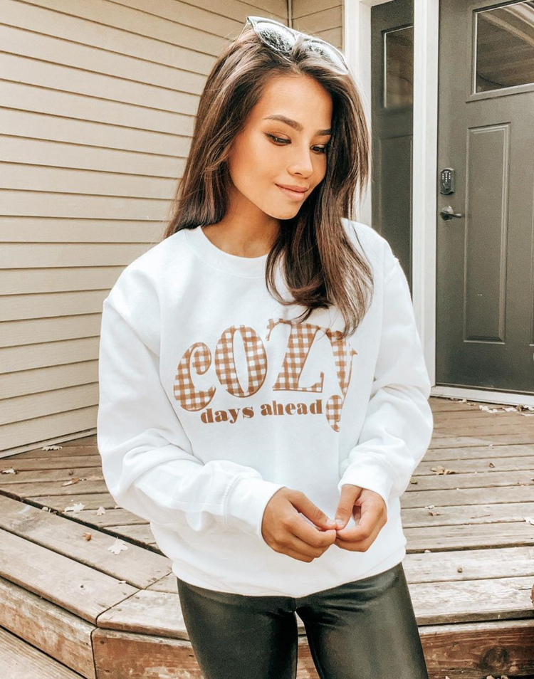 Fall Season 'Cozy Days Ahead' Crewneck Sweatshirt