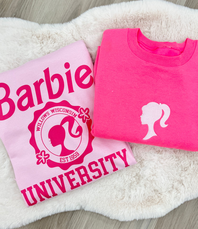 90's Doll Silhouette Embroidered Logo Crewneck Sweatshirt