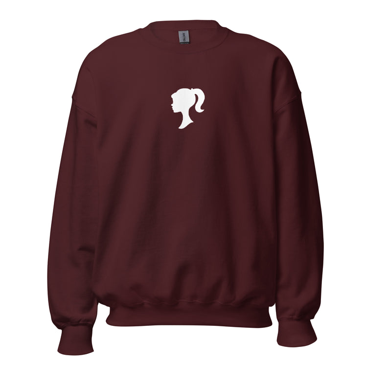 90's Doll Silhouette Embroidered Logo Crewneck Sweatshirt