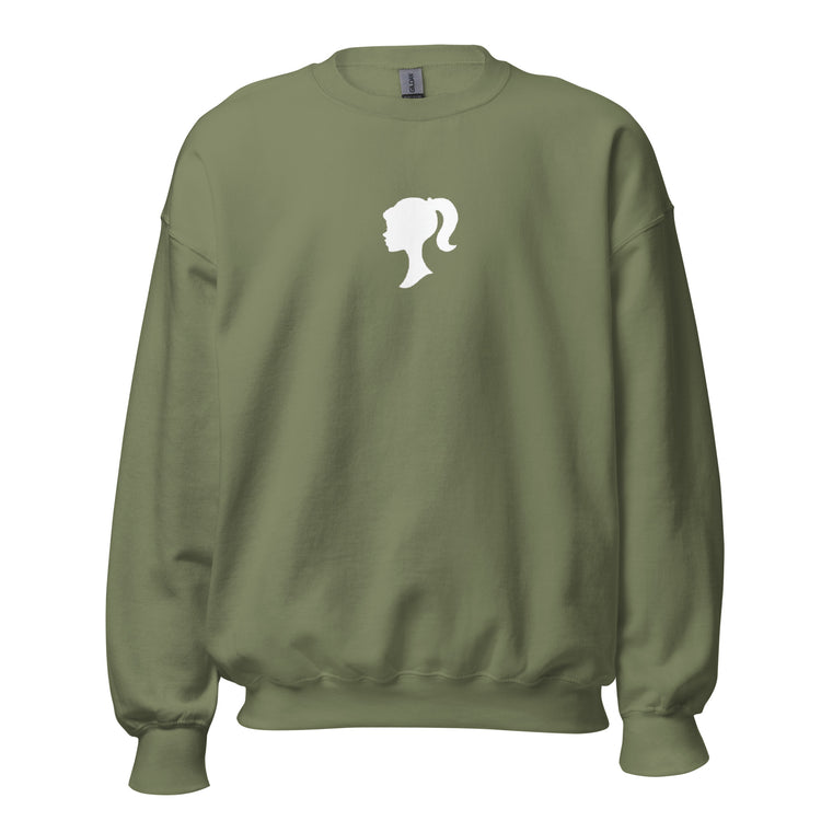 90's Doll Silhouette Embroidered Logo Crewneck Sweatshirt