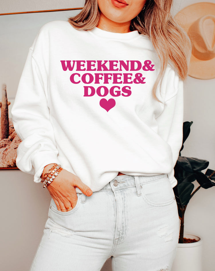 Coffee & Weekend & Dogs Crewneck Sweatshirt