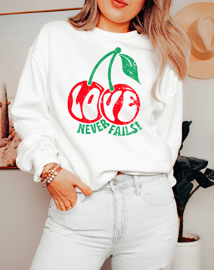 Love Never Fails Crewneck Sweatshirt