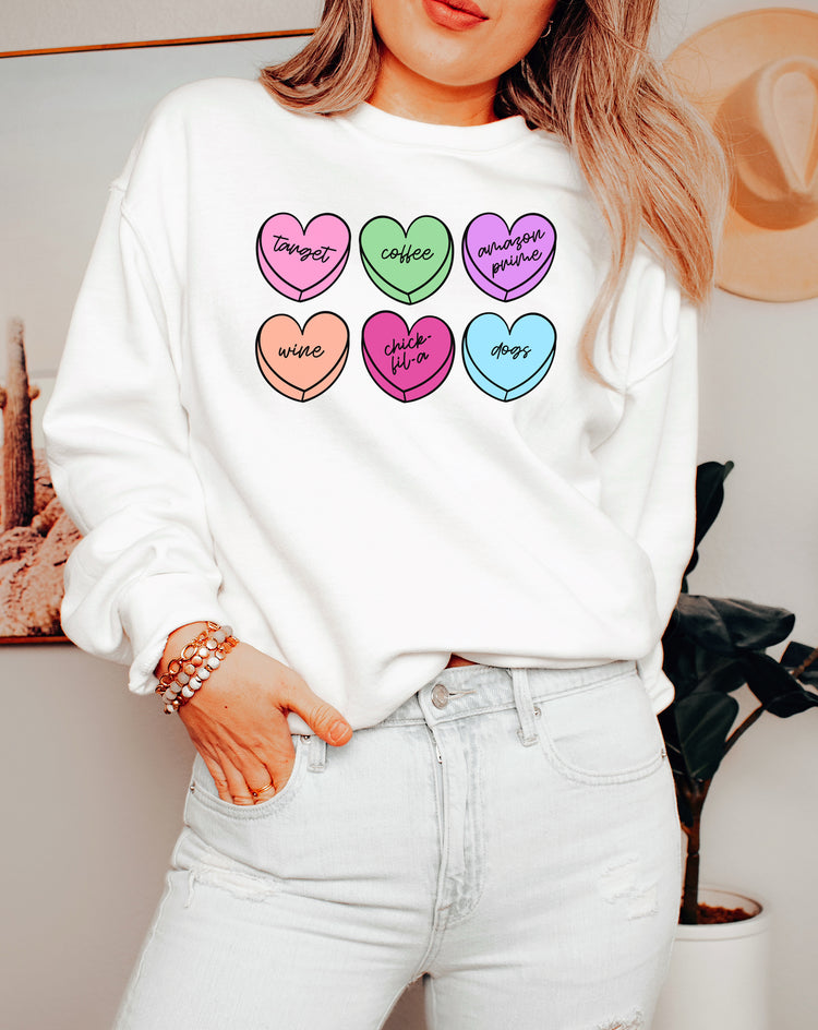 Basic Hearts Crewneck Sweatshirt