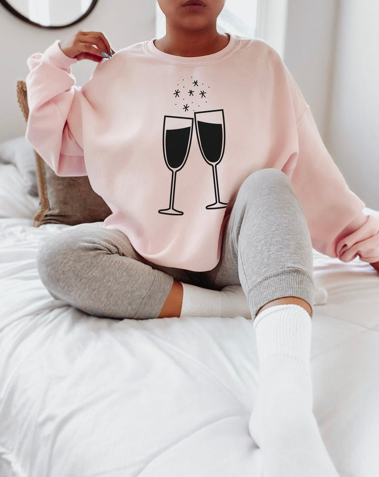 Champagne Glasses Crewneck Sweatshirt