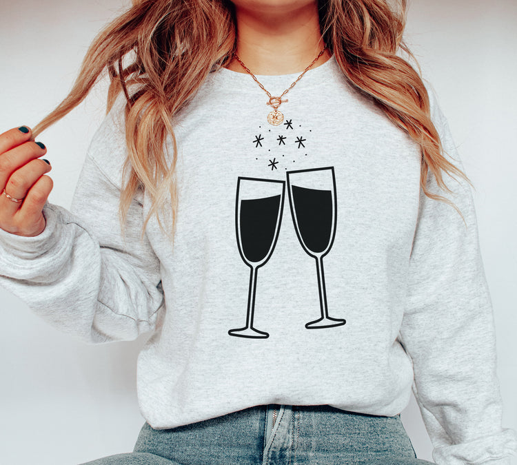 Champagne Glasses Crewneck Sweatshirt