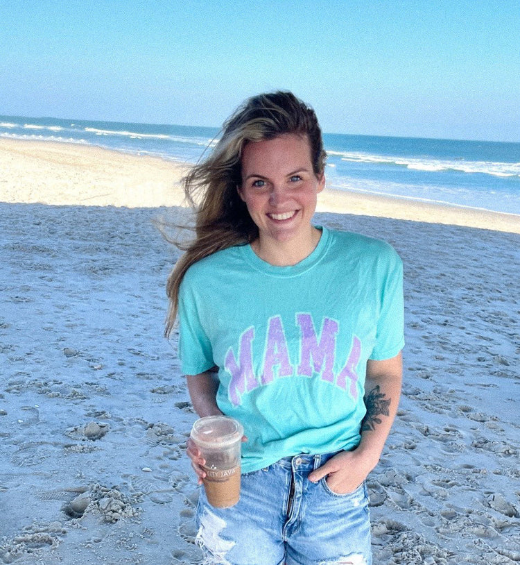 Distressed Varsity Mama Boxy T-Shirt