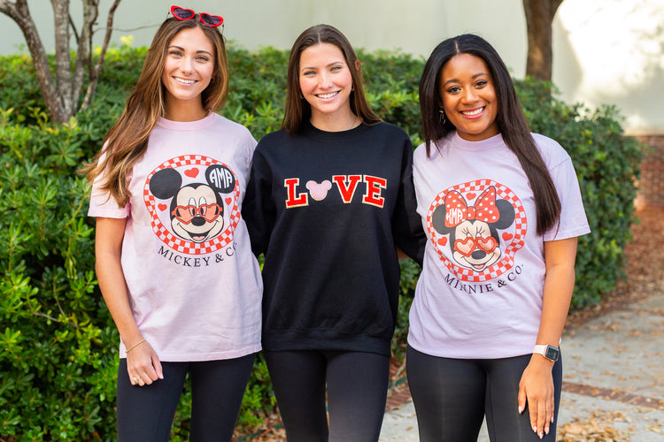 Mickey Love Letter Patch Crewneck Sweatshirt
