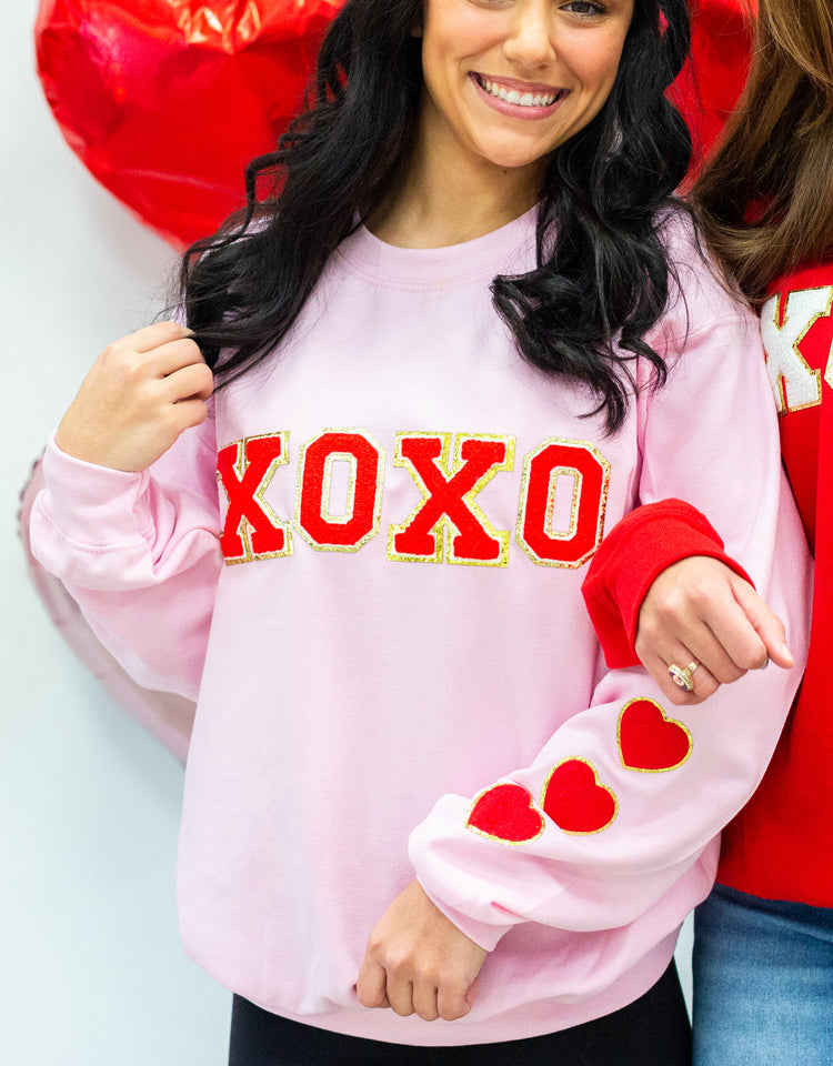 XOXO Red Letter Patch Crewneck Sweatshirt
