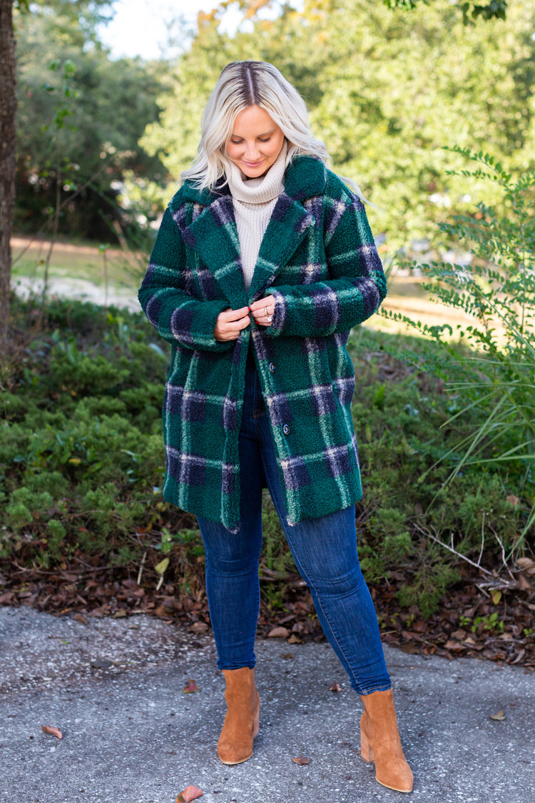 Plaid Teddy Coat