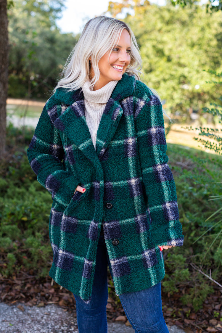 Plaid Teddy Coat