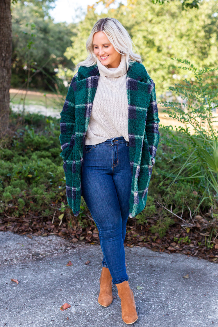 Plaid Teddy Coat