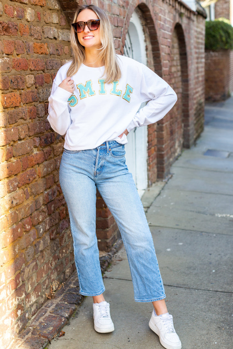 Nurse Letter Patch Crewneck Sweatshirt
