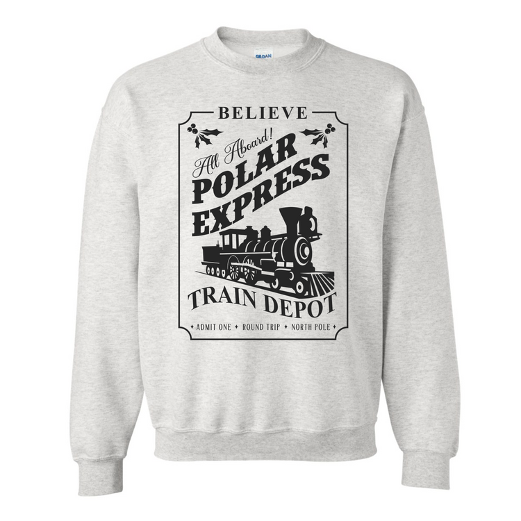'Polar Express Train Depot' Crewneck Sweatshirt