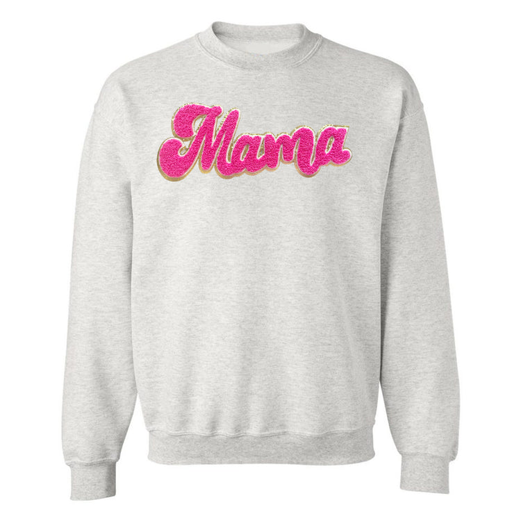 Hot Pink Mama Script Letter Patch Crewneck Sweatshirt