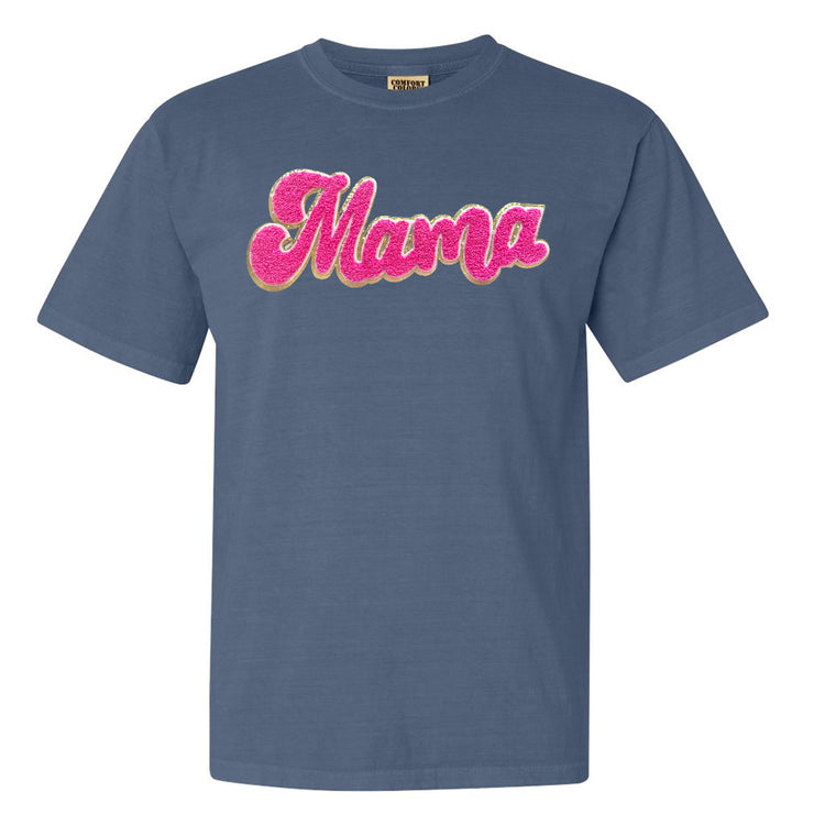 Hot Pink Mama Script Letter Patch T-Shirt