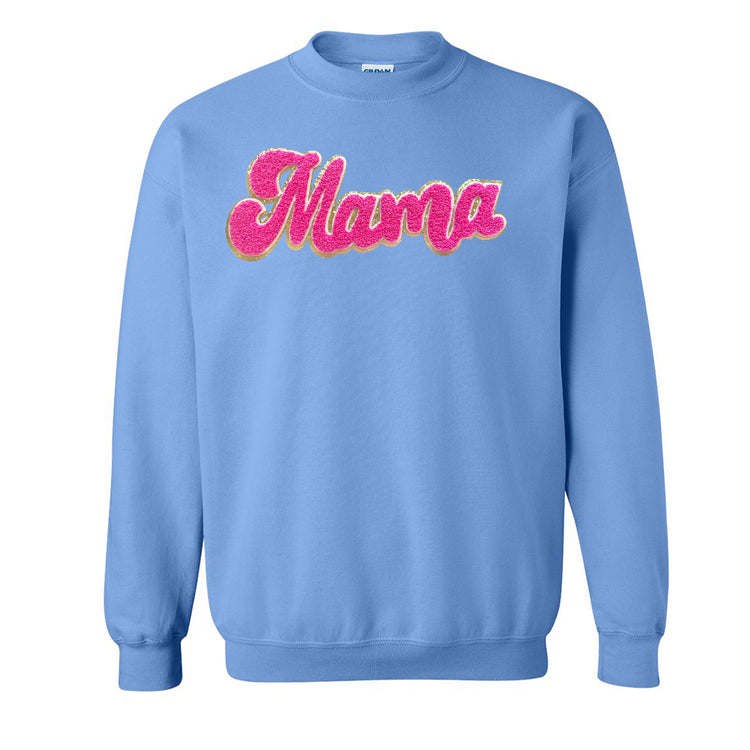 Hot Pink Mama Script Letter Patch Crewneck Sweatshirt