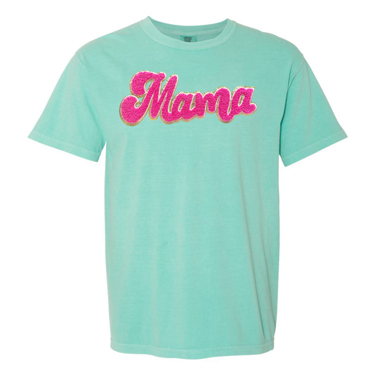 Hot Pink Mama Script Letter Patch T-Shirt
