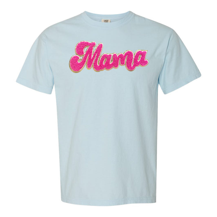 Hot Pink Mama Script Letter Patch T-Shirt