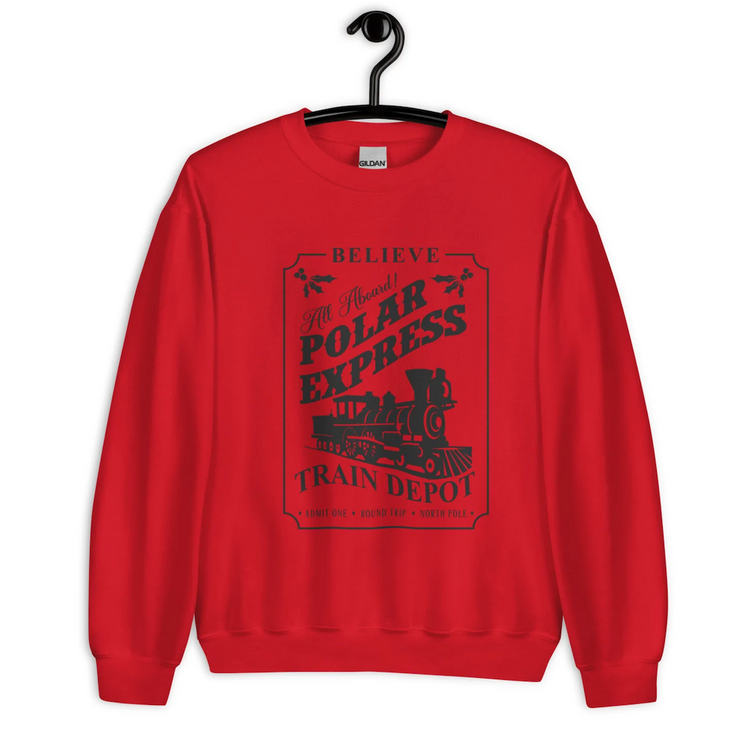 'Polar Express Train Depot' Crewneck Sweatshirt