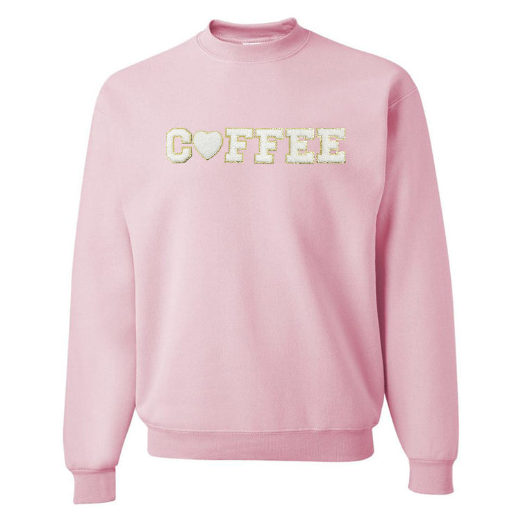 Coffee Heart Letter Patch Crewneck Sweatshirt