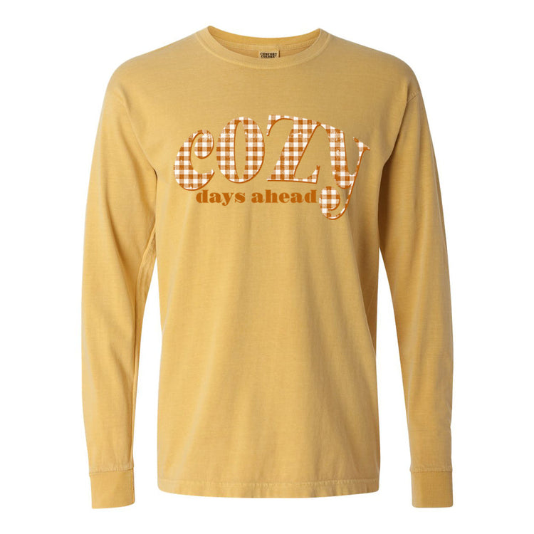 Cozy Days Ahead Comfort Colors Long Sleeve T-Shirt