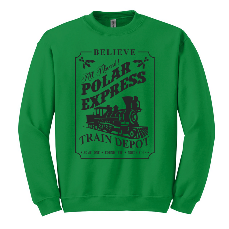 'Polar Express Train Depot' Crewneck Sweatshirt