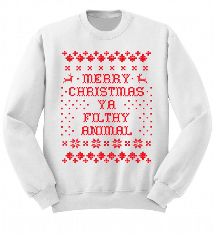 Merry Christmas Home Alone Sweatshirt- White Holiday Sweatshirt