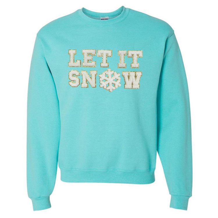 Let It Snow Letter Patch Crewneck Sweatshirt