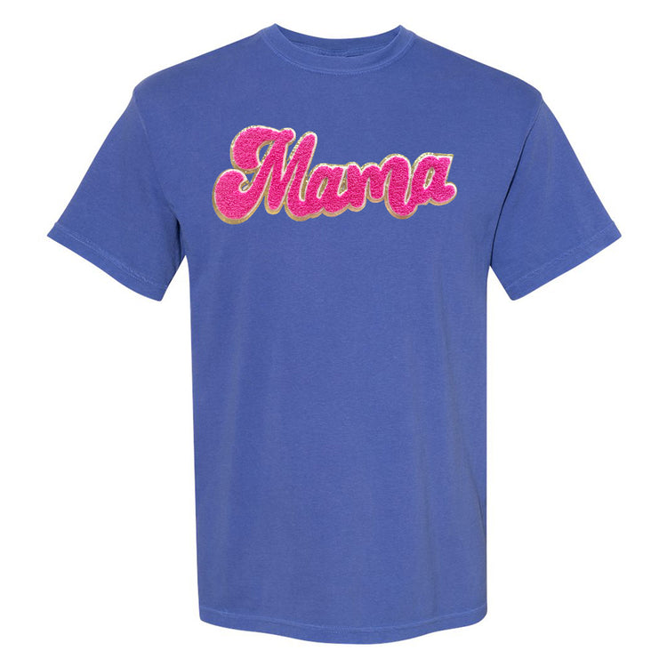 Hot Pink Mama Script Letter Patch T-Shirt