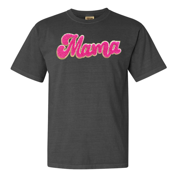 Hot Pink Mama Script Letter Patch T-Shirt