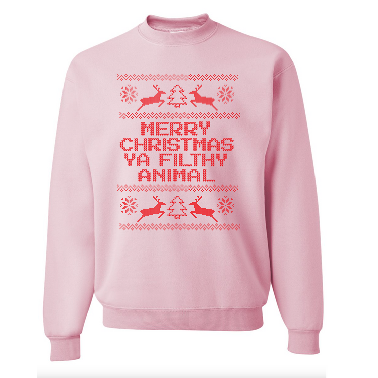'Merry Christmas Ya Filthy Animal' Crewneck Sweatshirt