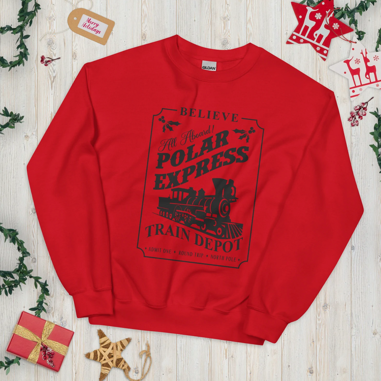 'Polar Express Train Depot' Crewneck Sweatshirt