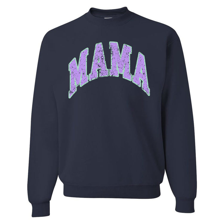 Distressed Varsity Mama Crewneck Sweatshirt