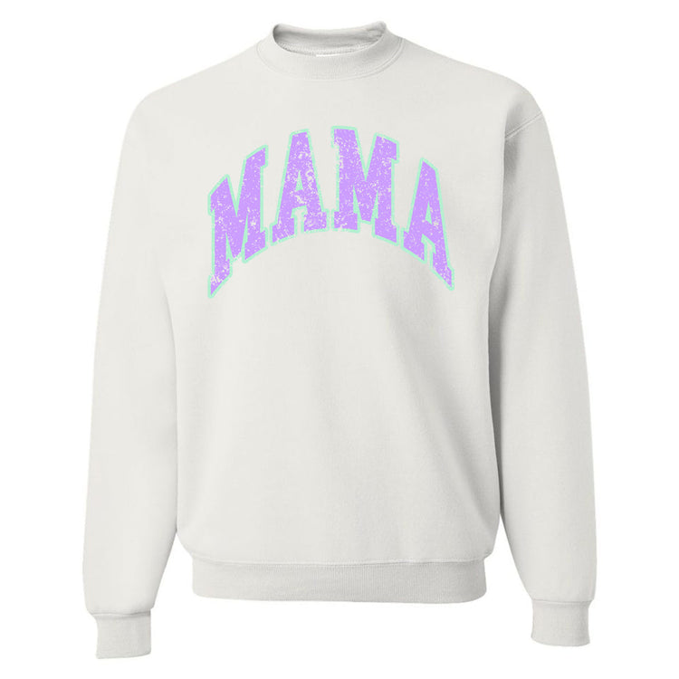 Distressed Varsity Mama Crewneck Sweatshirt
