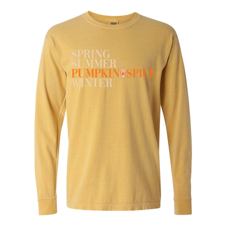 Pumpkin Spice Season Comfort Colors Long Sleeve T-Shirt