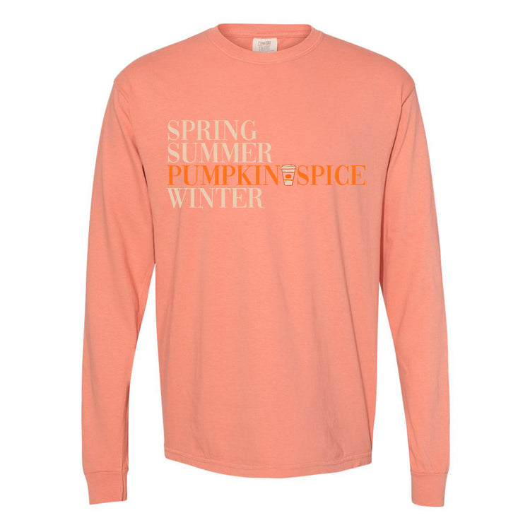 Pumpkin Spice Season Comfort Colors Long Sleeve T-Shirt