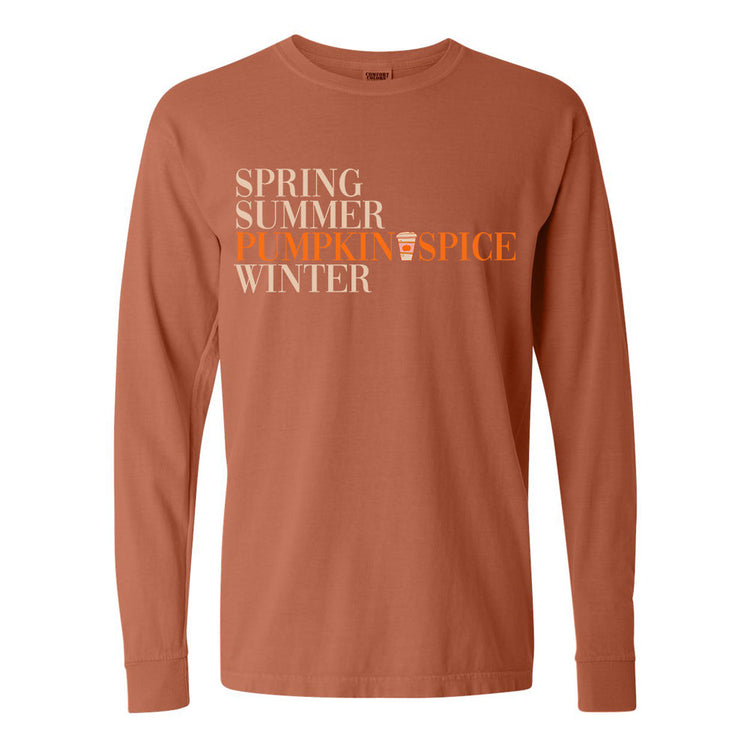 Pumpkin Spice Season Comfort Colors Long Sleeve T-Shirt