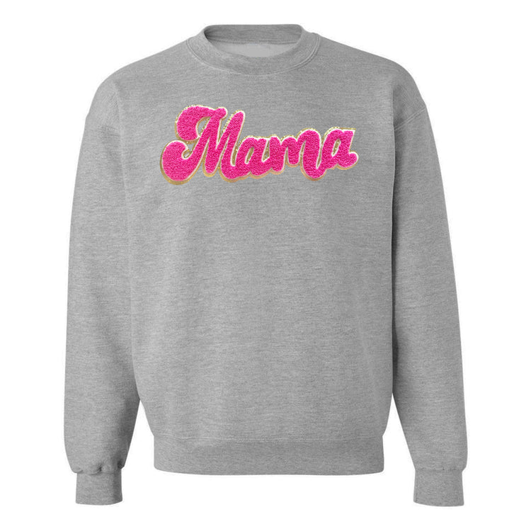 Hot Pink Mama Script Letter Patch Crewneck Sweatshirt
