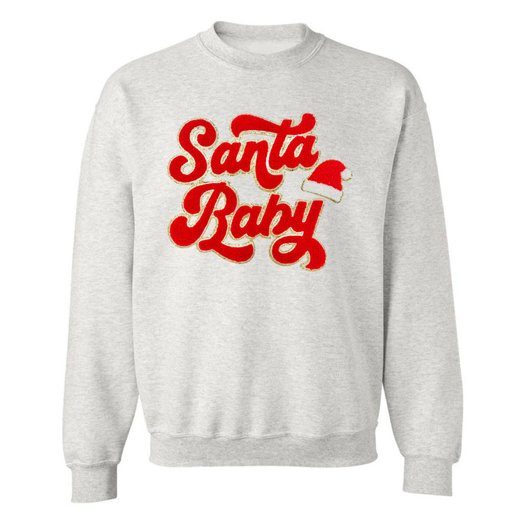 Santa Baby Letter Patch Crewneck Sweatshirt