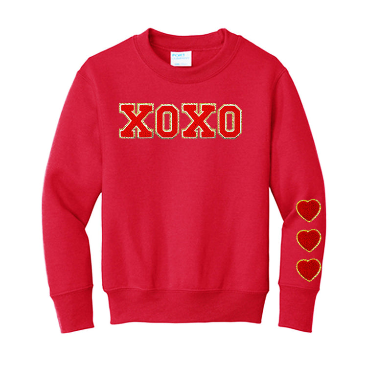 Kids XOXO Red Letter Patch Crewneck Sweatshirt