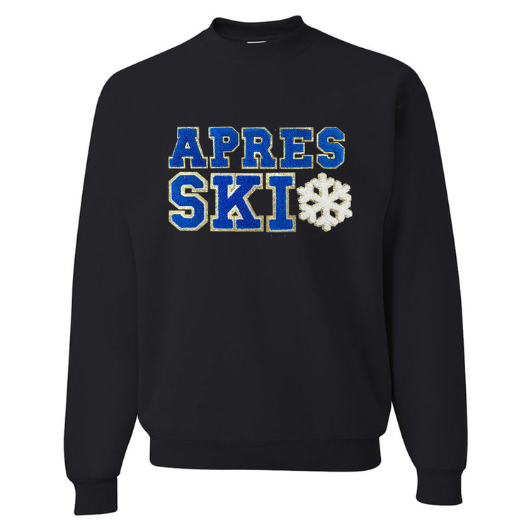 Apres Ski Letter Patch Crewneck Sweatshirt