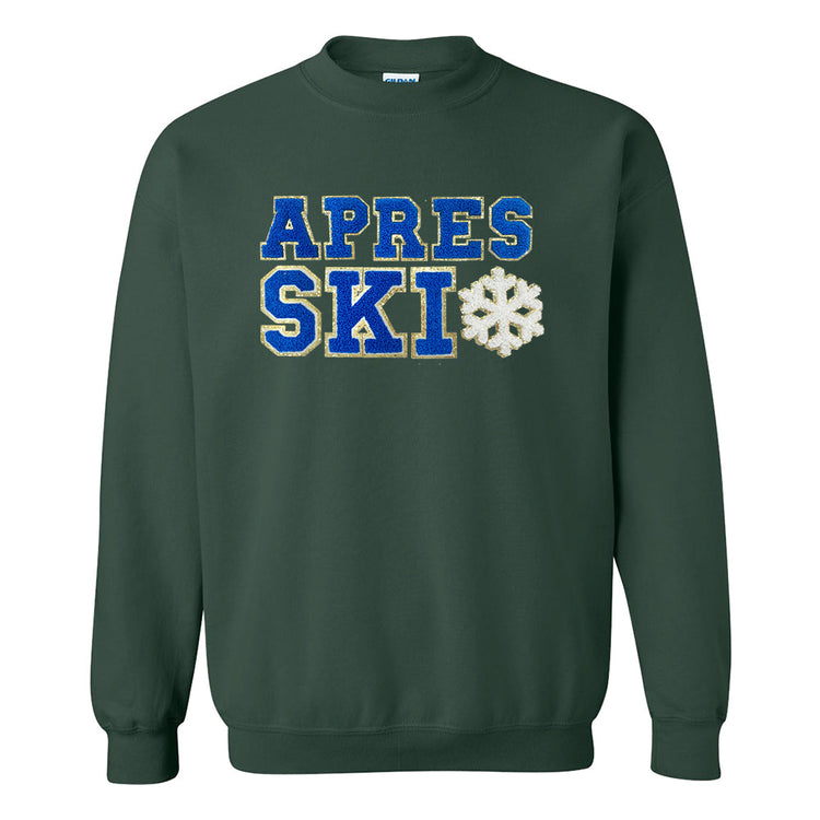 Apres Ski Letter Patch Crewneck Sweatshirt