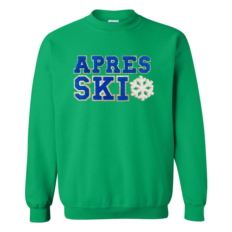 Apres Ski Letter Patch Crewneck Sweatshirt
