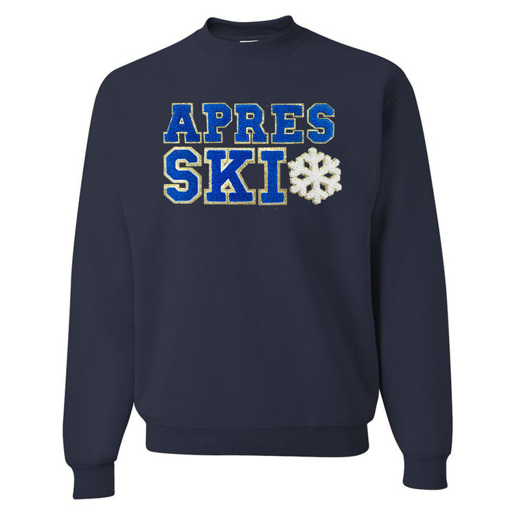 Apres Ski Letter Patch Crewneck Sweatshirt