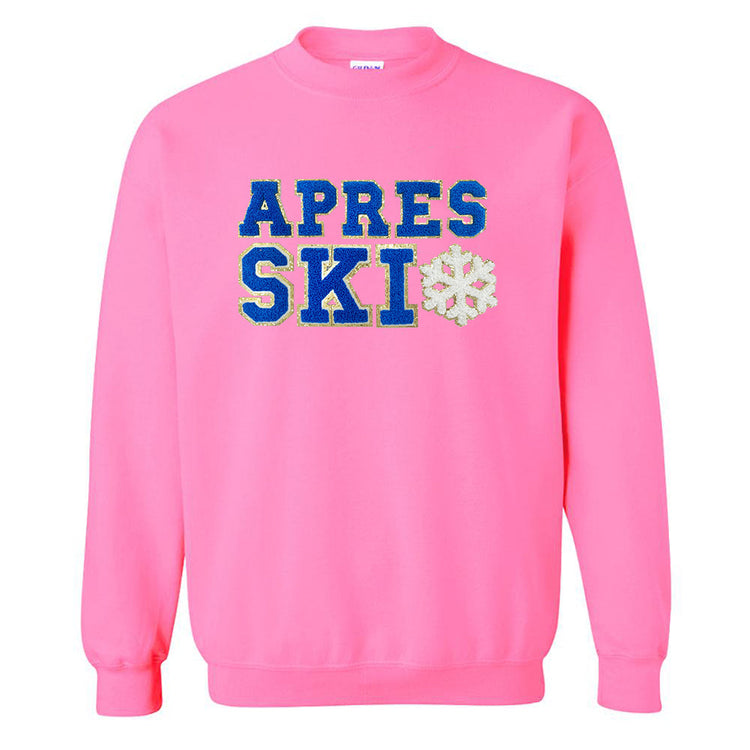 Apres Ski Letter Patch Crewneck Sweatshirt