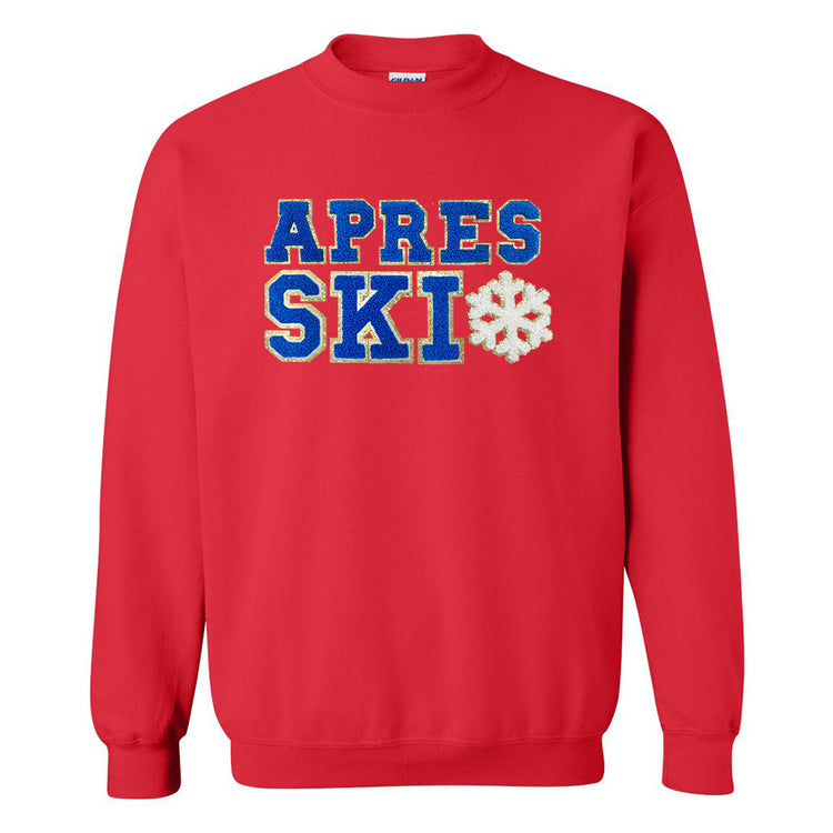 Apres Ski Letter Patch Crewneck Sweatshirt