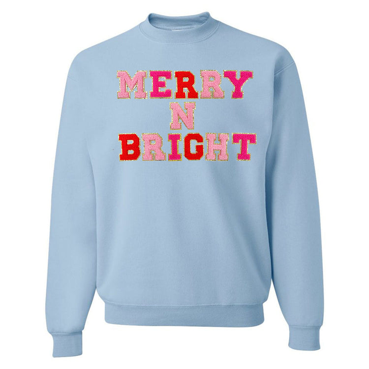 Merry N Bright Letter Patch Crewneck Sweatshirt