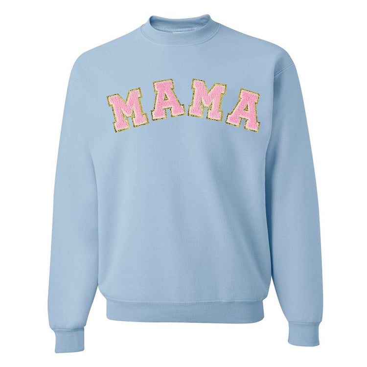 Mama/Mom Letter Patch Crewneck Sweatshirt